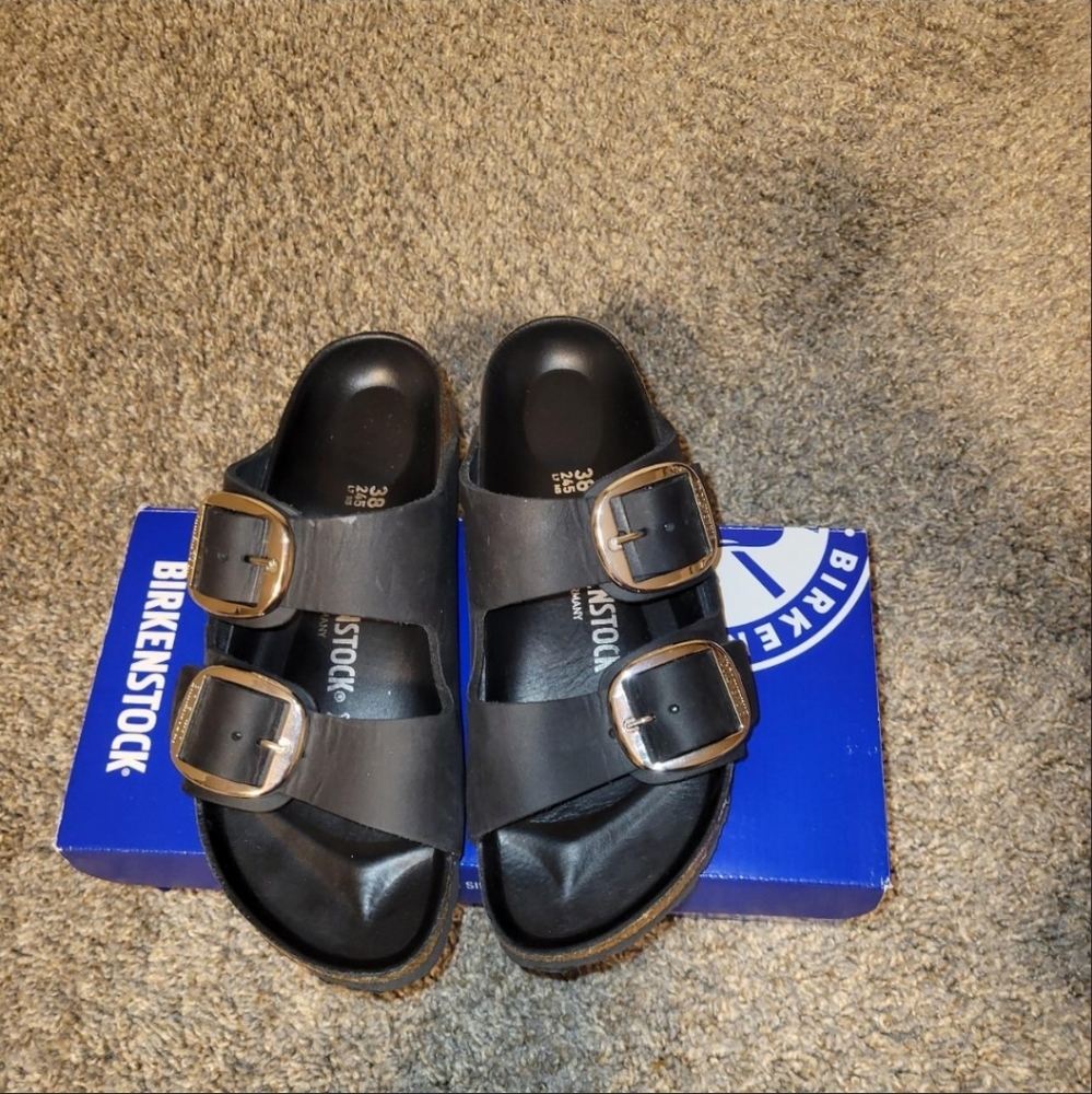 Birkenstock Jumbo Buckle Arizonas Oiled black leather